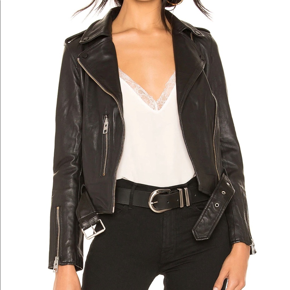 All Saints Balfern Leather Jacket Size 4